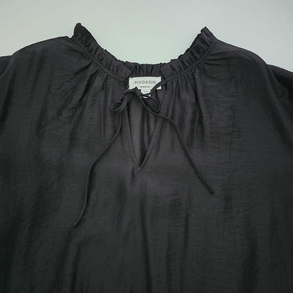 NWT Hudson North Black Tiered Lyocell Blend Mini Dress Removable Slip Medium - Picture 7 of 16